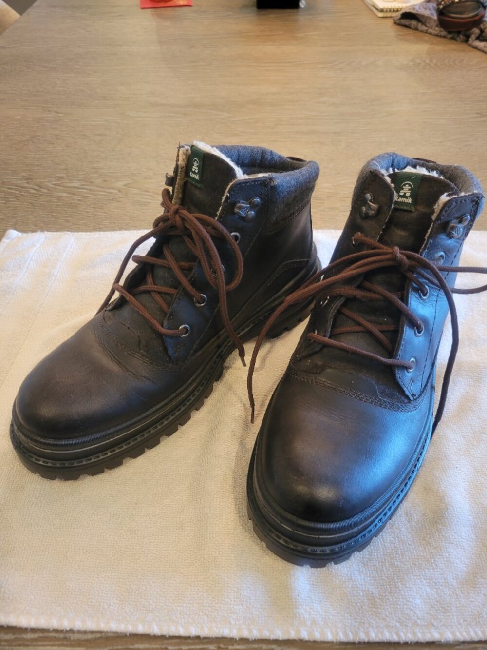 Kamik Tyson Mid Waterproof Winter Boots Men's US 9 Brown Leather 200g Thinsulate - Picture 7 of 7